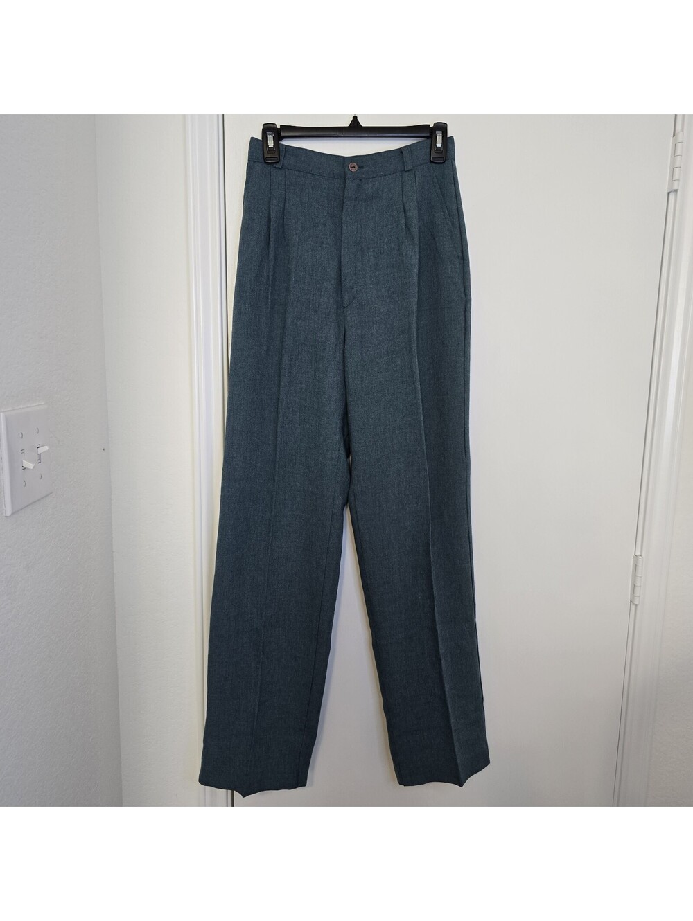 VTG Womens High Waist Pleated Trousers Sz 11/12 Quiet Luxury Retro Minimalist